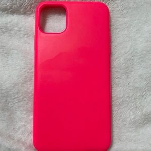 Hot Pink silicone Iphone 11 pro max case
